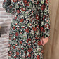 Robe longue noire à fleur "Lana"