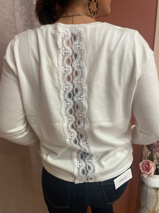 Pull fin blanc
