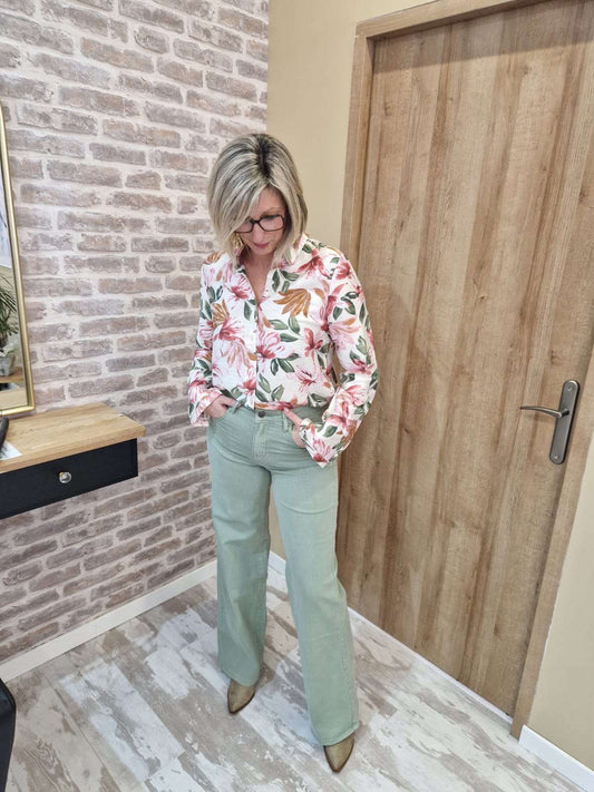 Jean Wide Leg vert d'eau