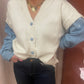 Gilet blanc aux manches en jean