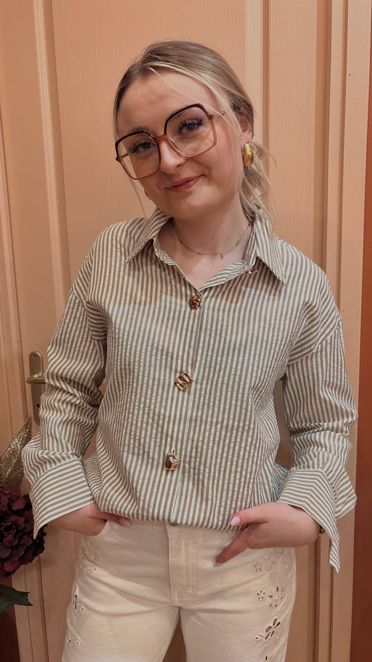 Chemise à rayures marron