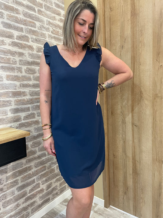 Robe Flore bleue marine
