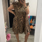 Robe courte léopard gaze de coton