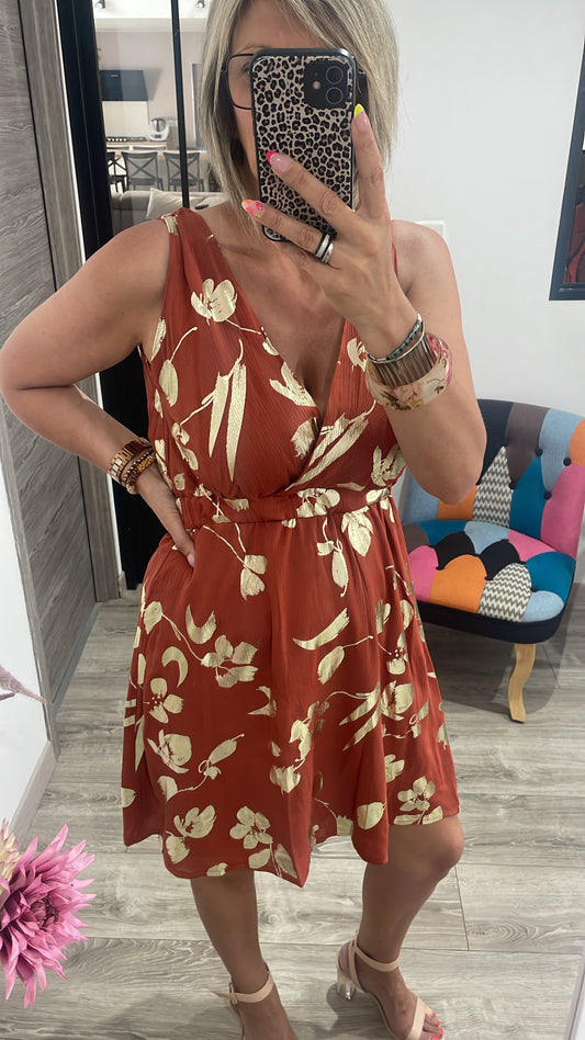 Robe courte terracotta