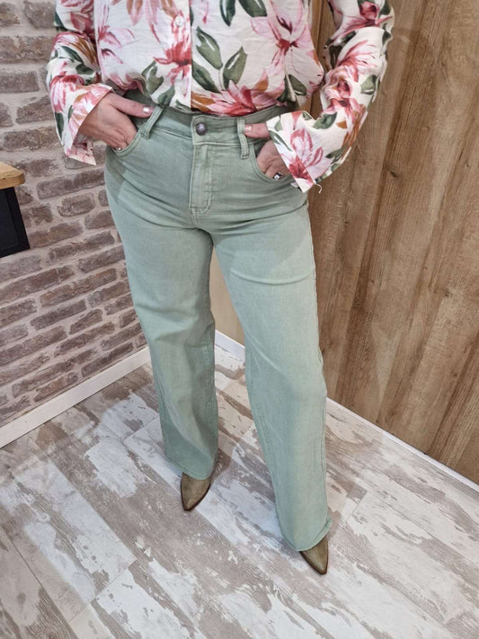 Jean Wide Leg vert d'eau