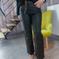 Pantalon simili cuir noir