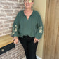 Blouse verte gaze de coton