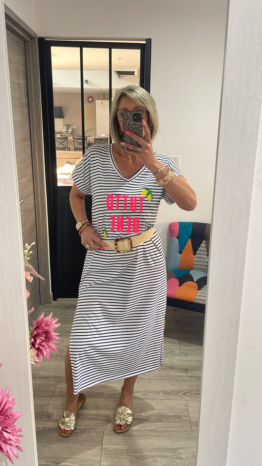 Robe longue marinière