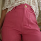 Jean rose taille haute