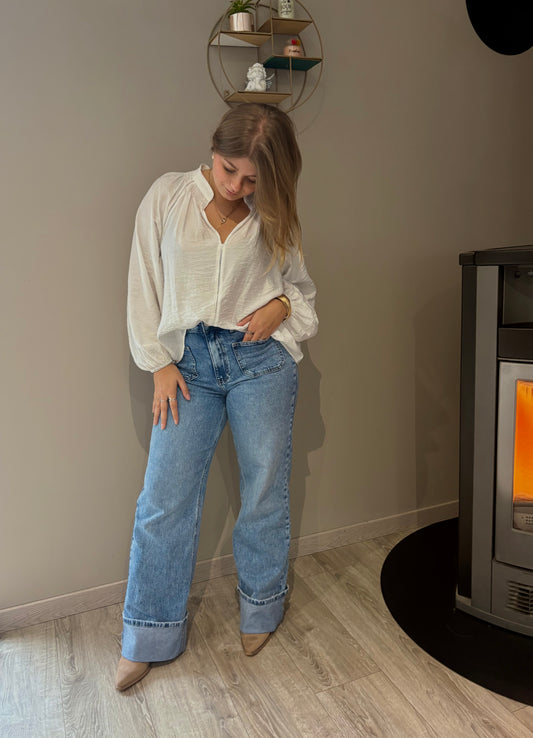 Jean wide leg revers