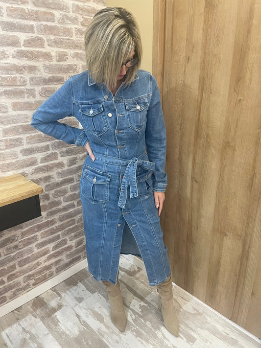 Robe longue en jean