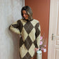 Robe pull carreaux