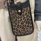 Pochette téléphone léopard noir