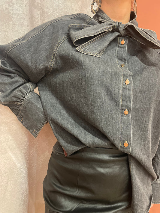 Chemise en jean noire
