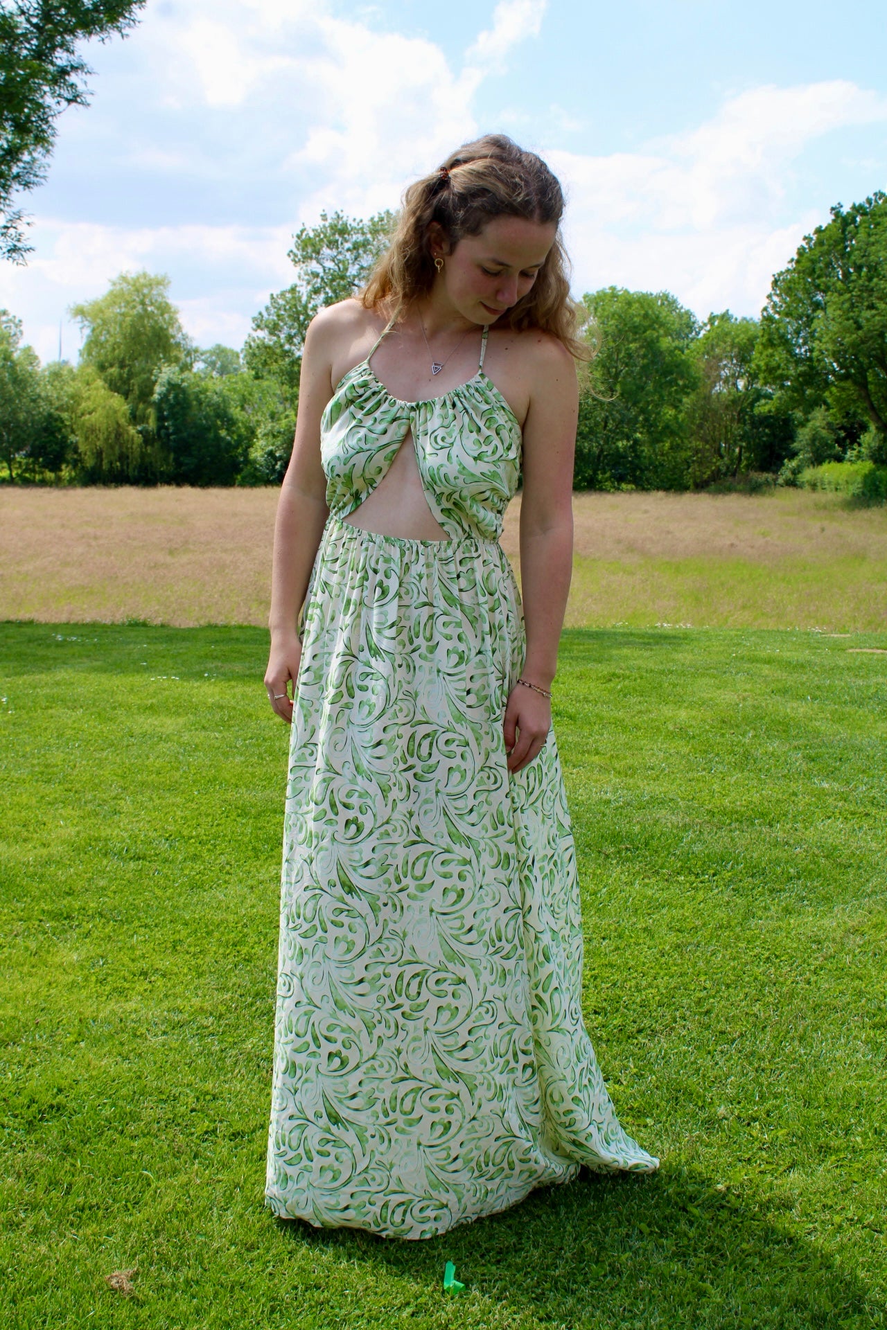 Robe longue "Zoé" verte