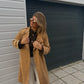 Veste longue en suédine camel