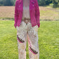 Veste "Alia" en suédine fushia