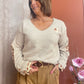 Pull beige coeur grande taille