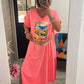 Robe longue fluide corail