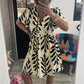 Robe courte noire et écru