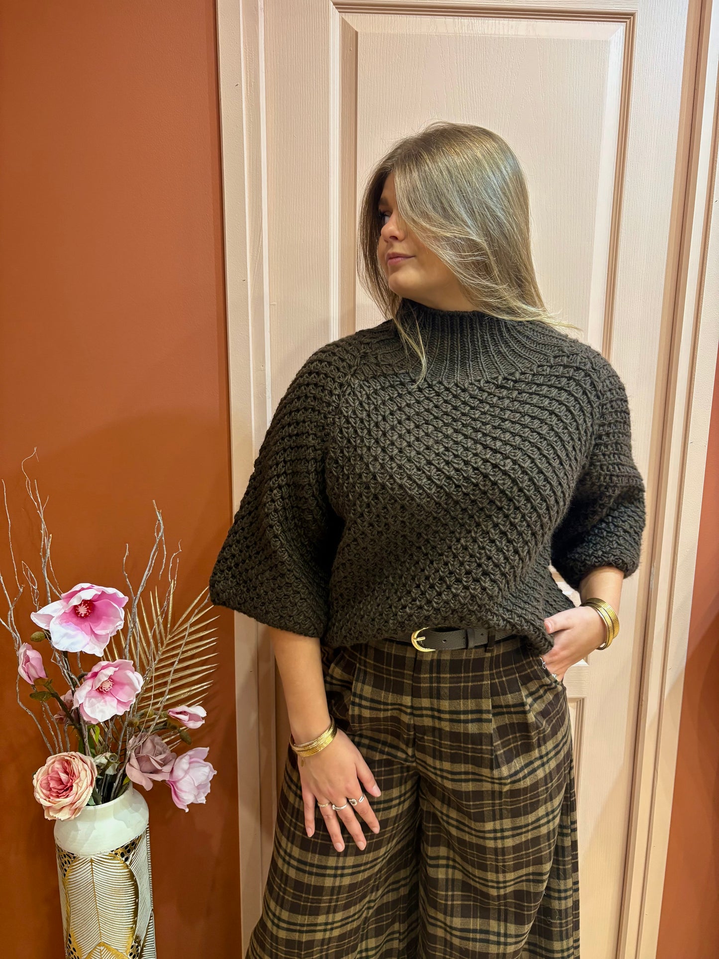 Pull bouclette chocolat