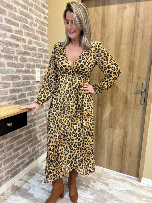 Robe longue léopard