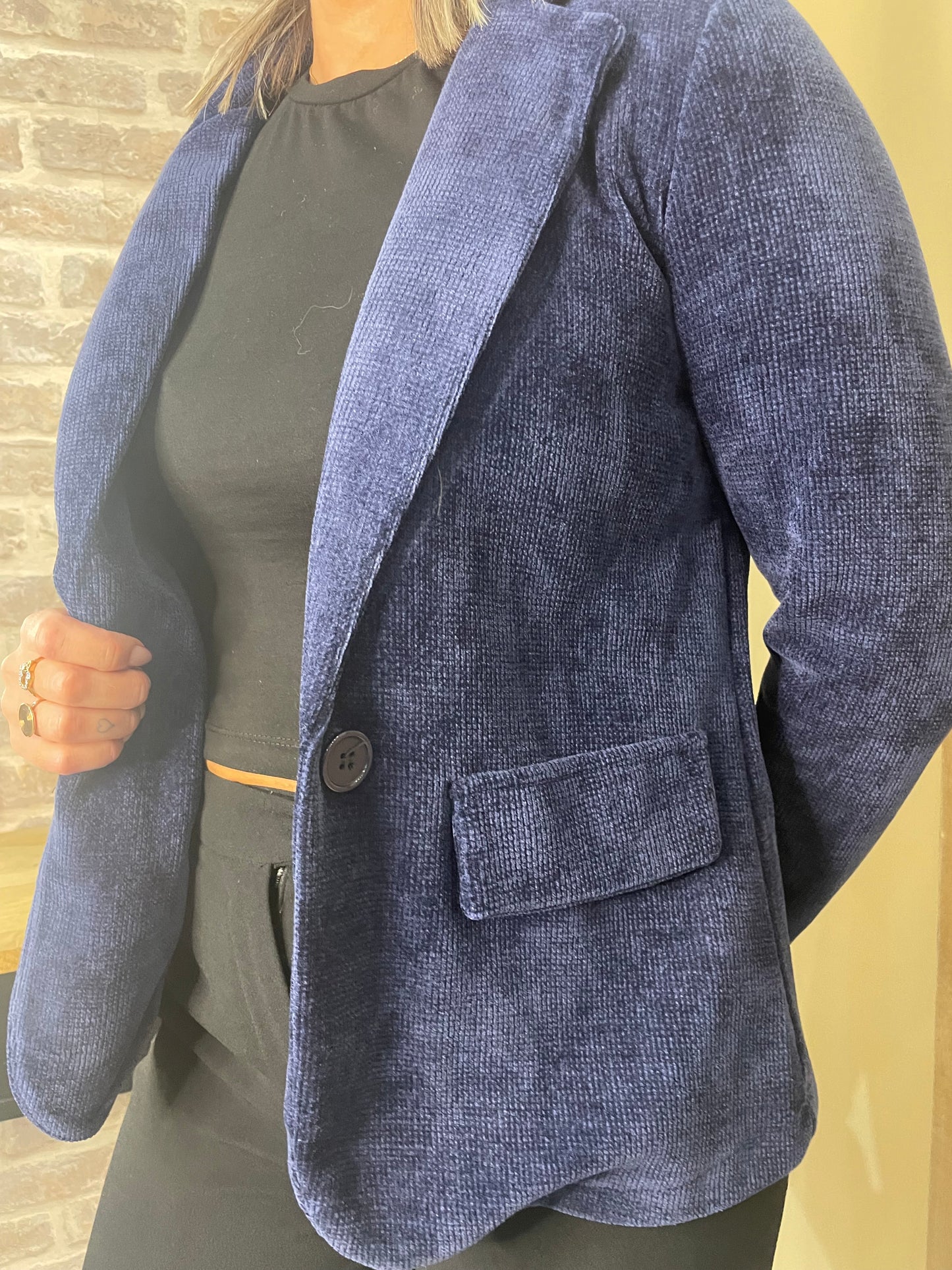 Blazer en velours marine