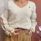 Pull beige coeur grande taille