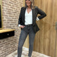 Blazer simili cuir noir