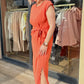 Robe longue corail
