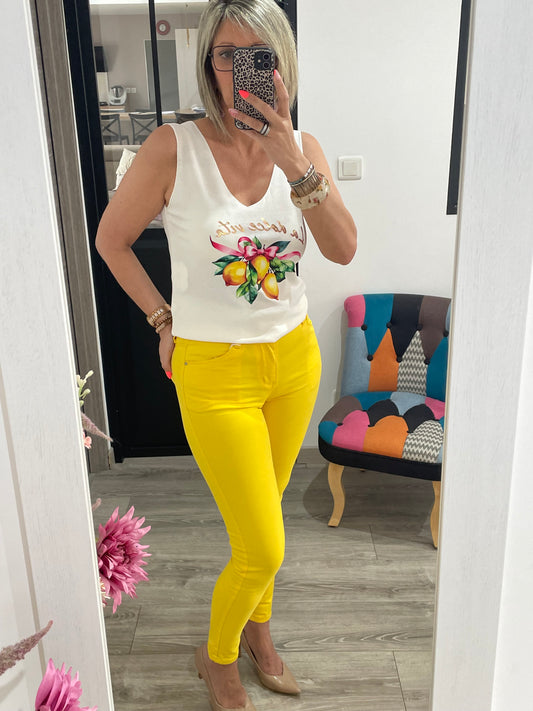 Jean slim jaune