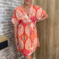 Robe courte orange