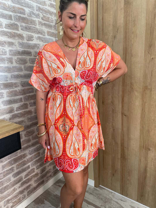 Robe courte orange