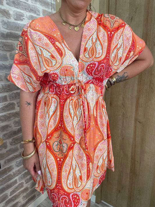 Robe courte orange