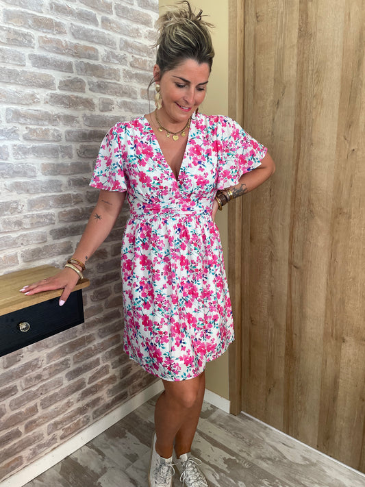 Robe courte fleurie