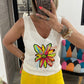 Top sans manche peace couleur