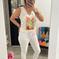 Top sans manche cactus orange