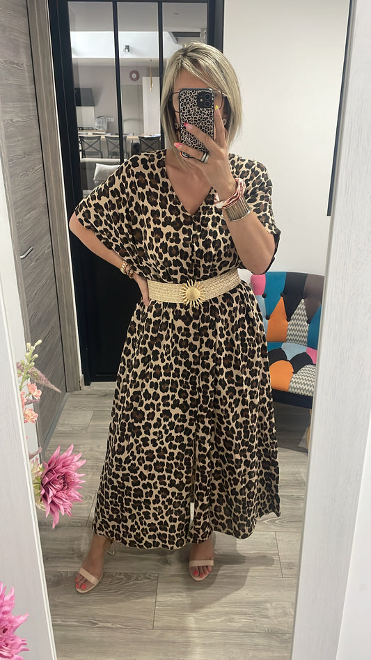 Robe longue léopard
