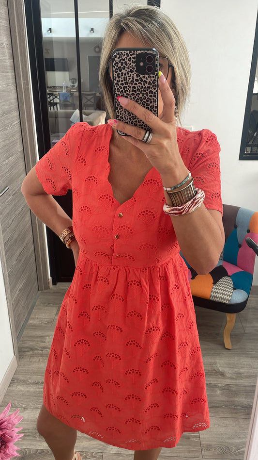 Robe courte corail