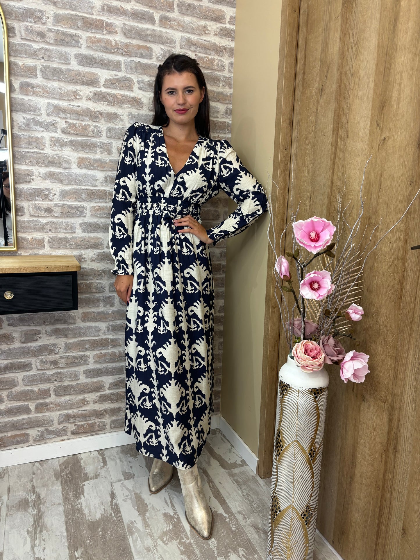 Robe longue bleue "Dalila"