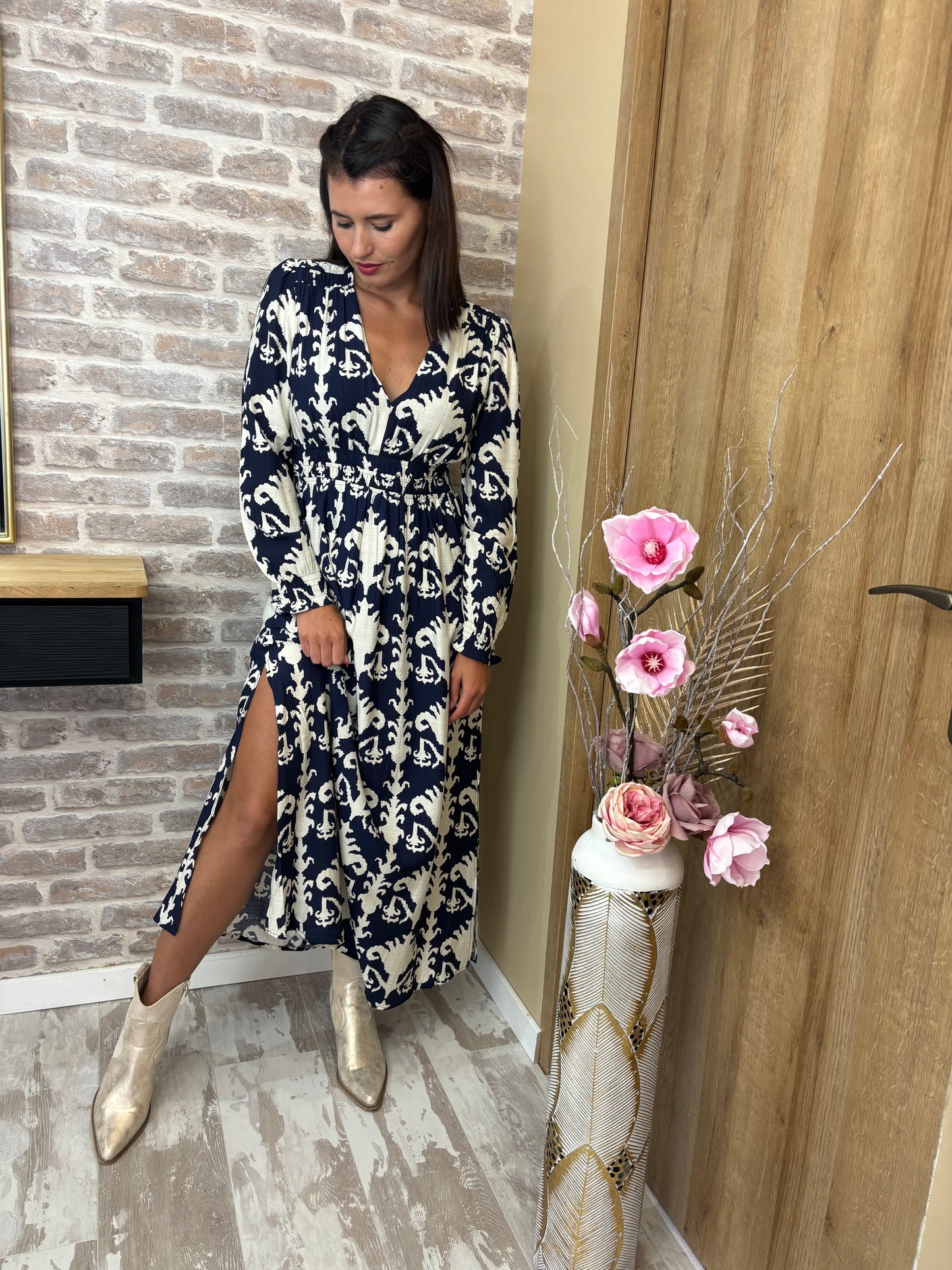Robe longue bleue "Dalila"