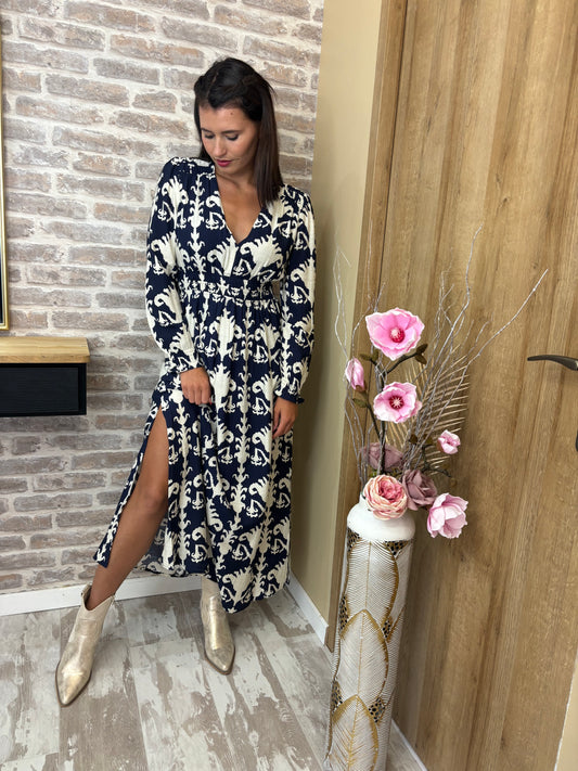 Robe longue bleue "Dalila"