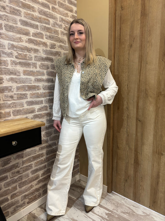 Veste sans manche léopard
