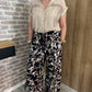 Pantalon fluide feuilles