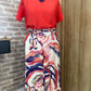 Top orange sanguine dentelle CURVE