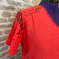 Top orange sanguine dentelle CURVE