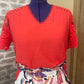 Top orange sanguine dentelle CURVE
